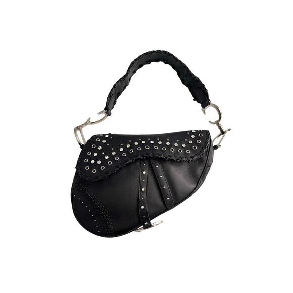 Dior saddle vintage black leather shoulder bag - Picture 1 of 10